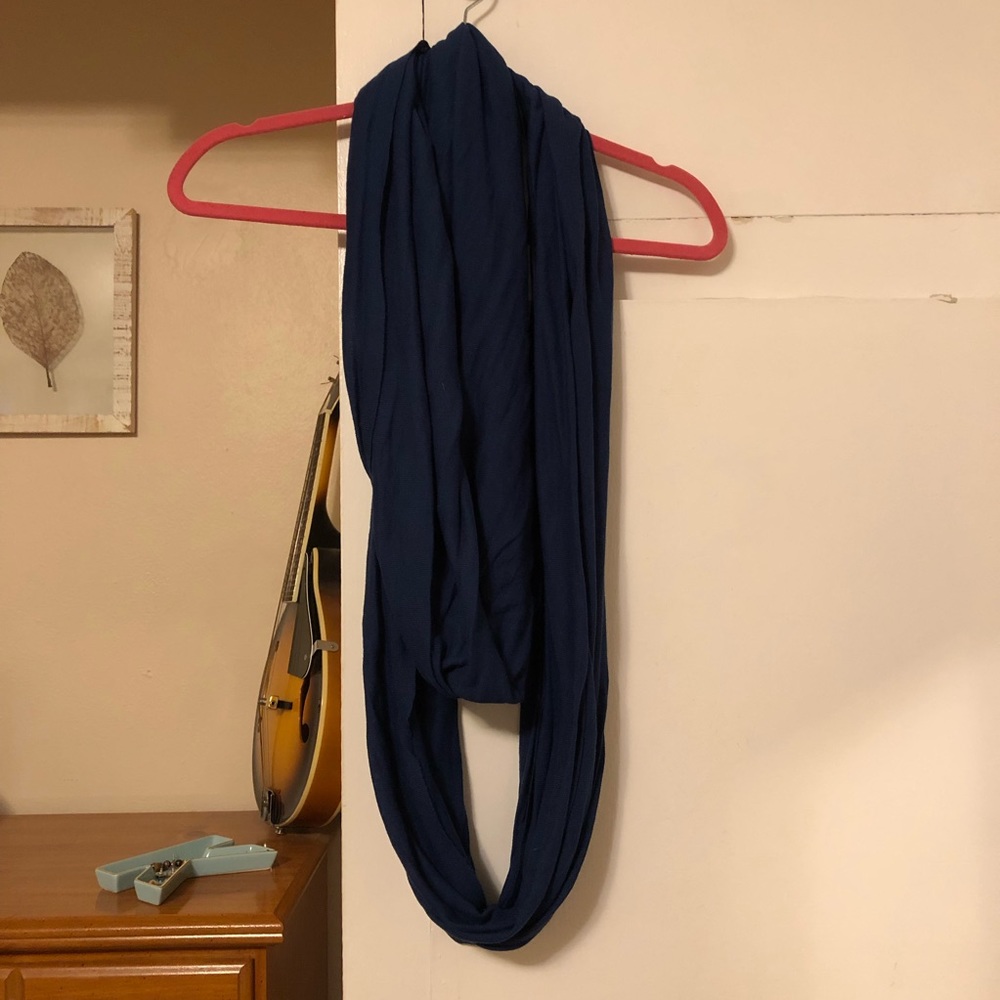 Blue Black Poppy Infinity Scarf